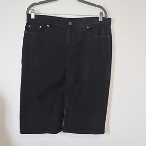 EUC Lauren Ralph Lauren Black Denim Skirt